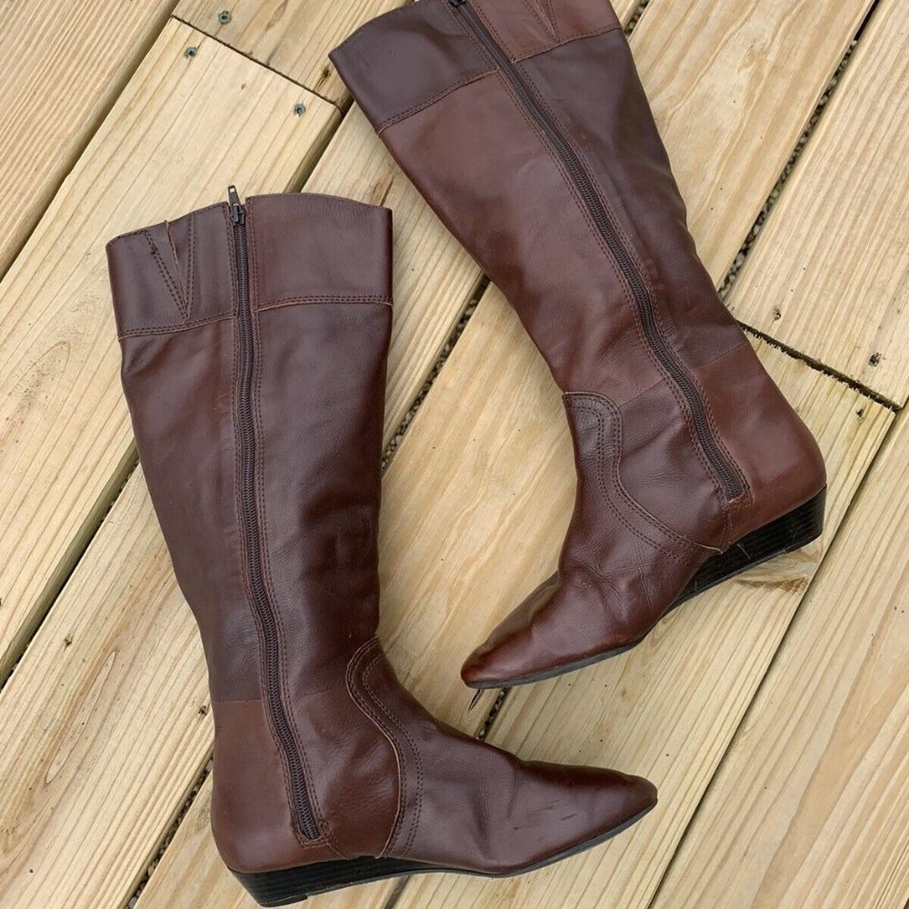 Gianni Bini Leather Riding Boots Roscoe Size 8.5 - Picture 2 of 6